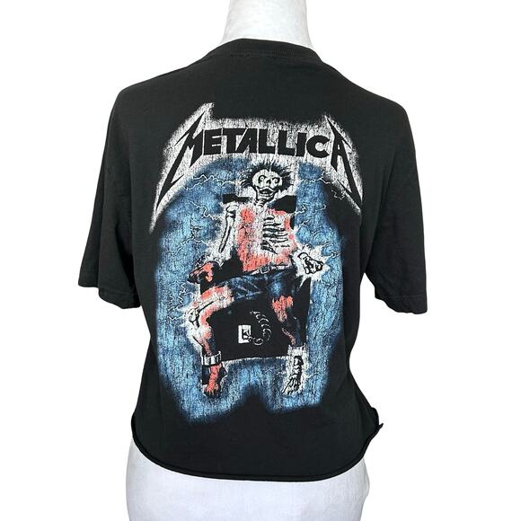 Metallica Women’s Ride The Lighting Cropped T Shirt Small Thrash Band Metal - Picture 4 of 5